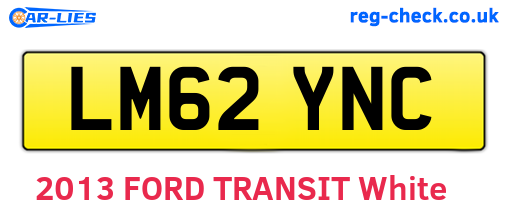 LM62YNC are the vehicle registration plates.