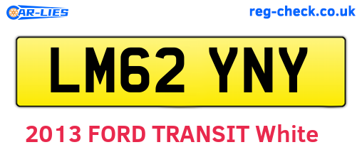 LM62YNY are the vehicle registration plates.