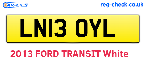 LN13OYL are the vehicle registration plates.