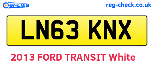 LN63KNX are the vehicle registration plates.