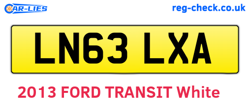 LN63LXA are the vehicle registration plates.