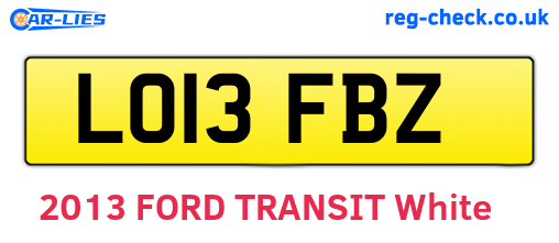 LO13FBZ are the vehicle registration plates.