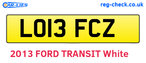 LO13FCZ are the vehicle registration plates.