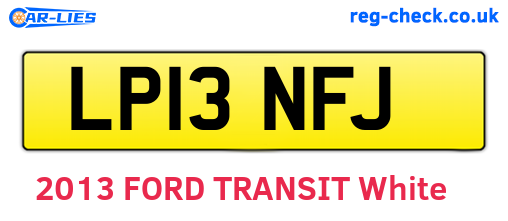 LP13NFJ are the vehicle registration plates.