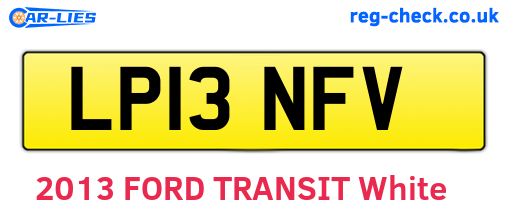 LP13NFV are the vehicle registration plates.