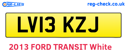 LV13KZJ are the vehicle registration plates.