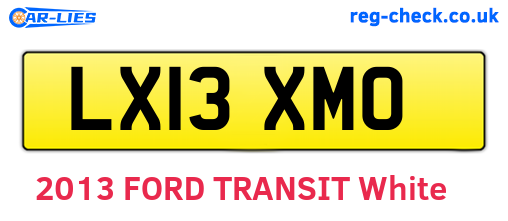 LX13XMO are the vehicle registration plates.