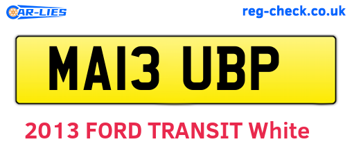 MA13UBP are the vehicle registration plates.