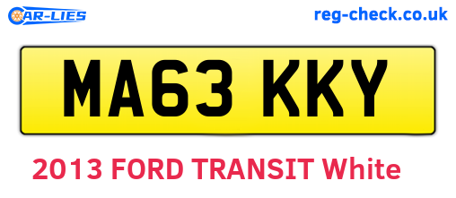 MA63KKY are the vehicle registration plates.