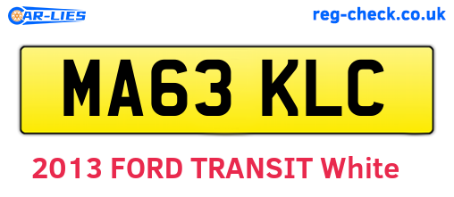 MA63KLC are the vehicle registration plates.