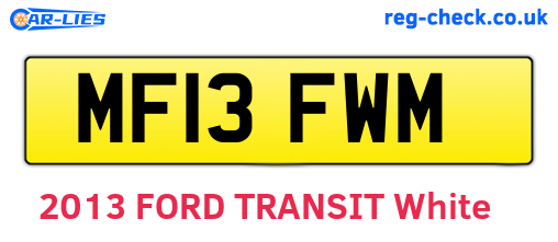 MF13FWM are the vehicle registration plates.