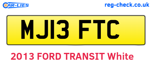 MJ13FTC are the vehicle registration plates.