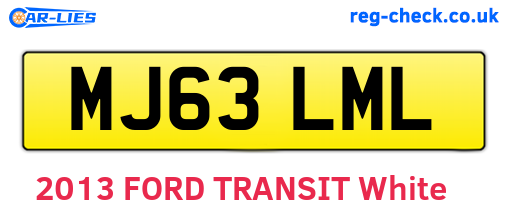 MJ63LML are the vehicle registration plates.