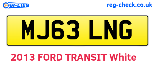 MJ63LNG are the vehicle registration plates.