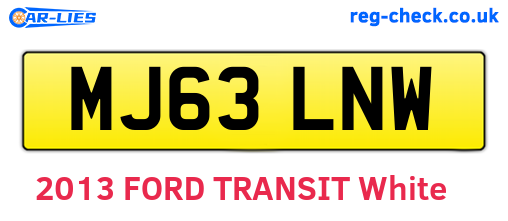 MJ63LNW are the vehicle registration plates.