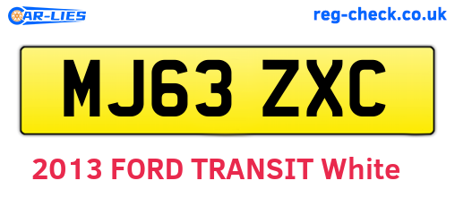 MJ63ZXC are the vehicle registration plates.