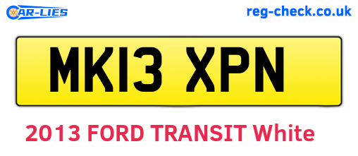 MK13XPN are the vehicle registration plates.