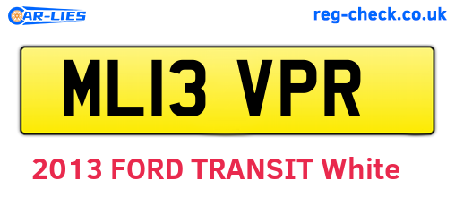 ML13VPR are the vehicle registration plates.