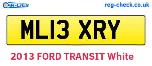 ML13XRY are the vehicle registration plates.