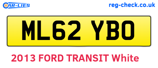 ML62YBO are the vehicle registration plates.