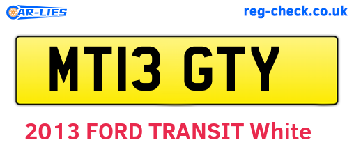 MT13GTY are the vehicle registration plates.