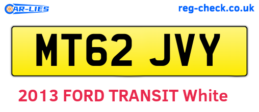 MT62JVY are the vehicle registration plates.