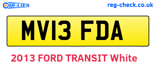 MV13FDA are the vehicle registration plates.