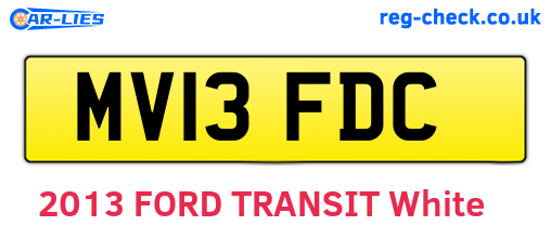 MV13FDC are the vehicle registration plates.