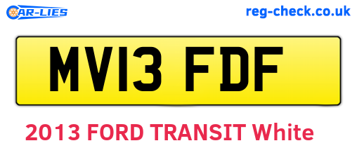 MV13FDF are the vehicle registration plates.