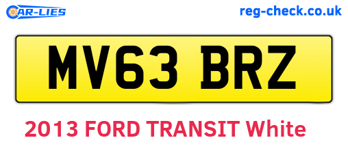 MV63BRZ are the vehicle registration plates.