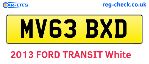 MV63BXD are the vehicle registration plates.