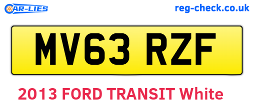 MV63RZF are the vehicle registration plates.