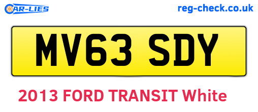 MV63SDY are the vehicle registration plates.