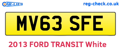 MV63SFE are the vehicle registration plates.