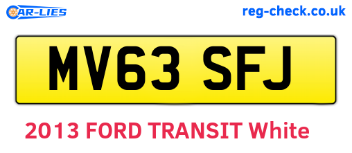 MV63SFJ are the vehicle registration plates.