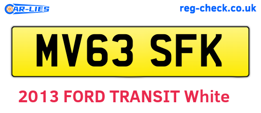 MV63SFK are the vehicle registration plates.