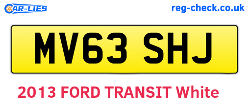 MV63SHJ are the vehicle registration plates.