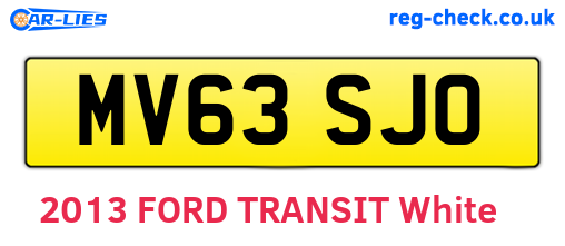 MV63SJO are the vehicle registration plates.