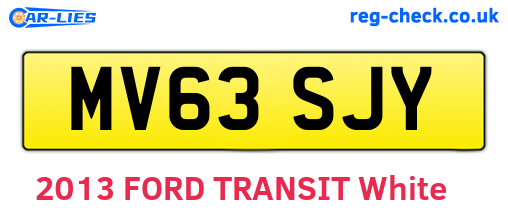 MV63SJY are the vehicle registration plates.
