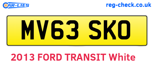 MV63SKO are the vehicle registration plates.