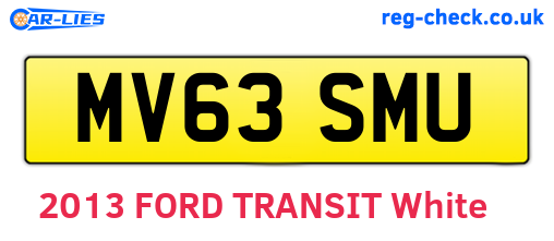 MV63SMU are the vehicle registration plates.