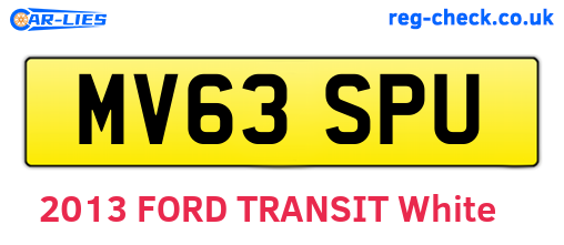 MV63SPU are the vehicle registration plates.