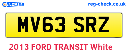 MV63SRZ are the vehicle registration plates.