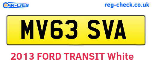 MV63SVA are the vehicle registration plates.