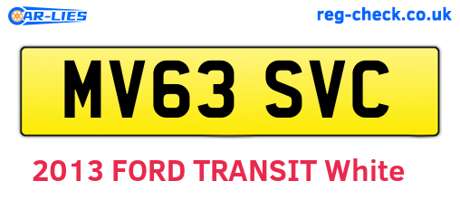 MV63SVC are the vehicle registration plates.