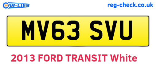 MV63SVU are the vehicle registration plates.