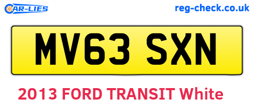 MV63SXN are the vehicle registration plates.