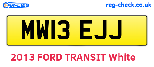 MW13EJJ are the vehicle registration plates.