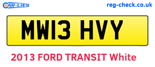 MW13HVY are the vehicle registration plates.