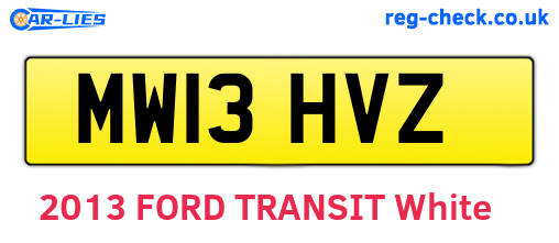 MW13HVZ are the vehicle registration plates.